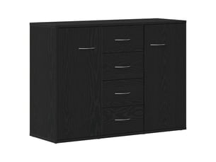 Buffet - bahut - meuble de rangement en chêne noir 88x30x64 cm bois d'ingénierie