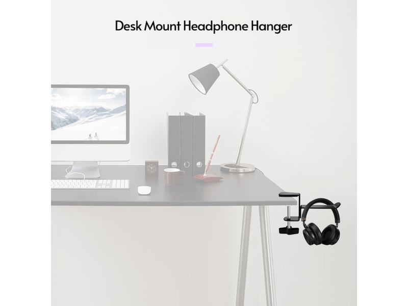  Support de casque audio en alliage d'aluminium noir avec rangement de bureau et pendentif hh-006  - Conforama C