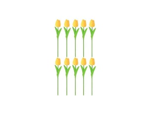 Lot de 10 branches de tulipes artificielles avec tige, réalistes et réutilisables, pour la décoration florale printanière, les mariages et les fêtes, accessoires photo.jaune