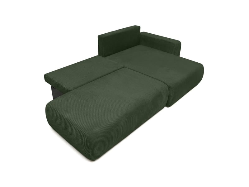  Canapé d'angle max réversible et convertible 5 places alya en velours côtelé - vert foncé ALYA - Conforama C