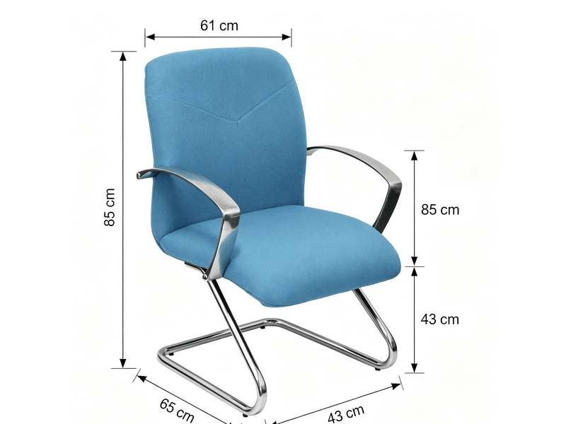  Fauteuil de réception caudete piqueras y crespo sky blue 61 x 85 cm bleu ciel - tissu avec accoudoirs fixes S5704243 - Conforama B