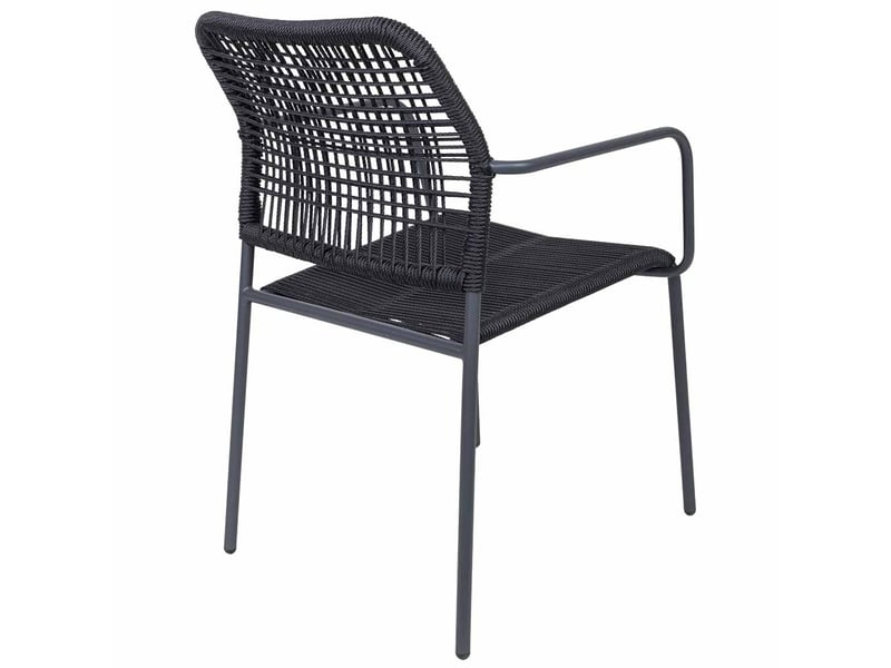  Chaise en métal avec corde noire 54x62x80 cm h  - Conforama D