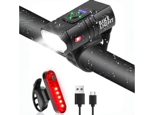 Éclairage vélo usb rechargeable avant arrière led, kit lampe aluminium 900mah, sécurité visibilité, route vtt quotidien