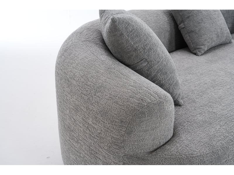 Canapé courbé moderne modulable 4 places en chenille grise - sans montage gain de place - Conforama W