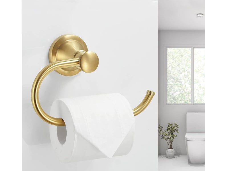 Porte papier toilette mural rond, support porte rouleau papier toilette en acier inoxydable - Conforama C