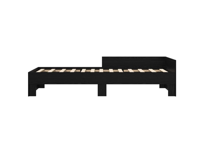 Lit simple- lit adulte -  cadre de lit avec tête de lit chêne noir 80 x 200 cm  - Conforama D