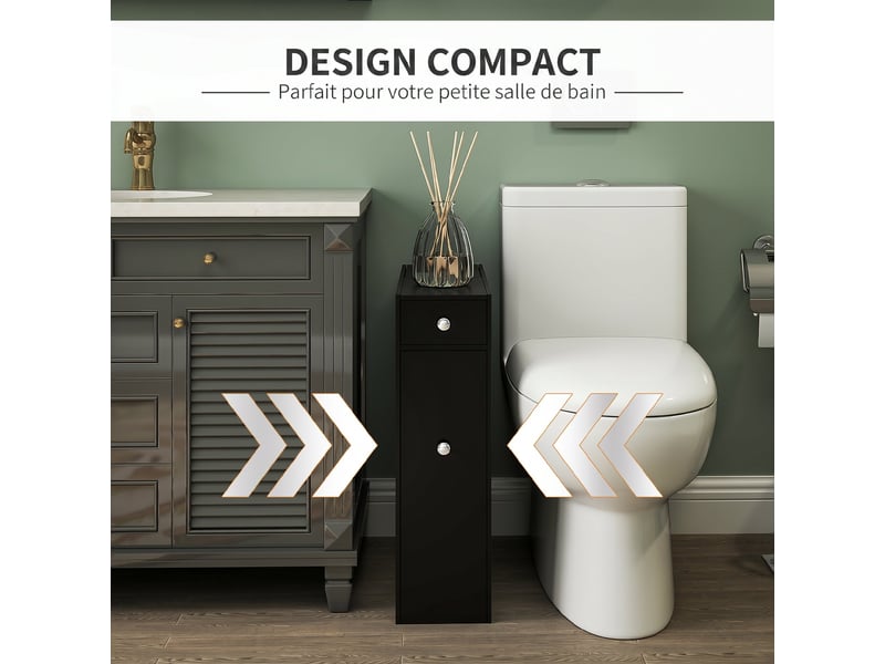  Meuble de rangement pour wc et salle de bain en mdf 17 x 48 x 58 cm  - Conforama D