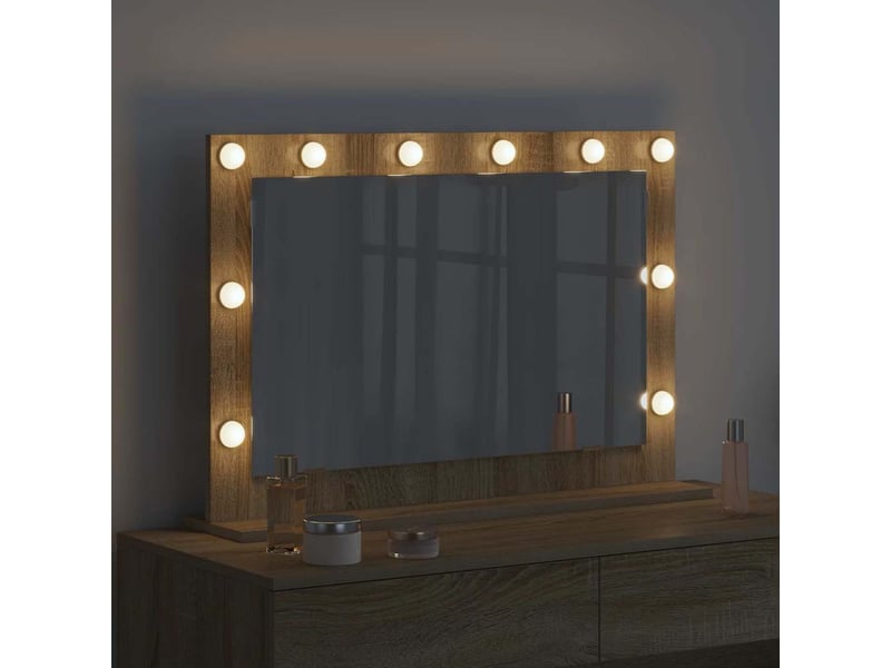  Miroir de vanité, miroir de coiffeuse chêne sonoma 80 x 55 x 18 cm rectangulaire cf62772  - Conforama C