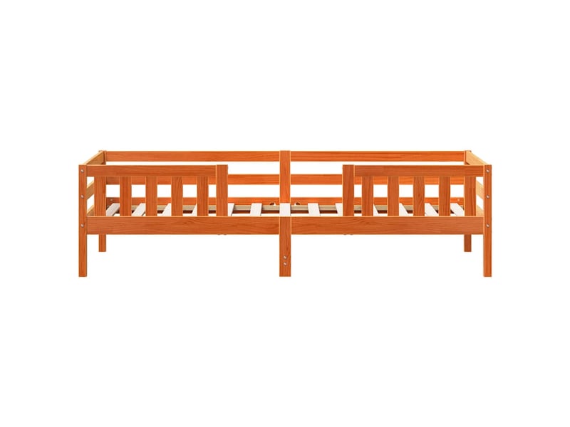 Lit simple- lit adulte - cadre de lit sans matelas marron 80x200 cm bois pin massif - Conforama C
