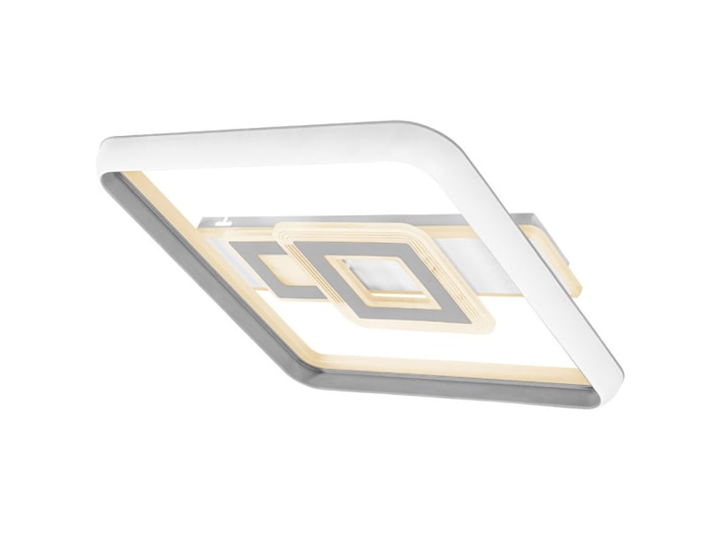  Fabrilamp sucre, plafonnier, moderne, led, 80 w, 7600 lm, 3000-4000-6500 k, blancgris, 7 x 51 x 51 cm 178290328 - Conforama C