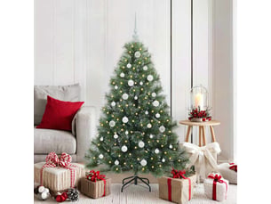 Sapin de noël - arbre de noël artificiel avec 150 led vert 150 cm pe et pvc
