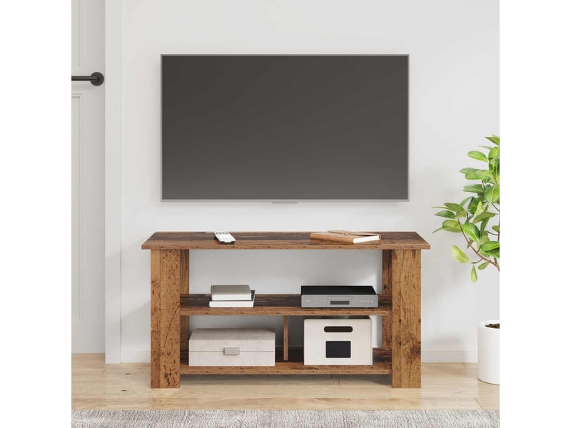  Support de télévision bois ancien 100x40x50 cm  - Conforama D