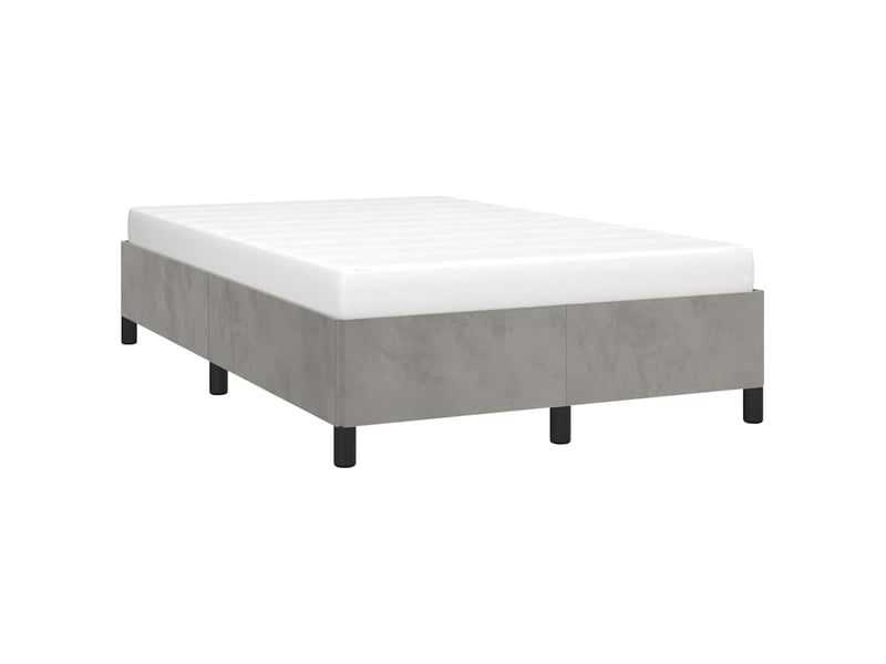  Lit double- lit adulte -  cadre de lit sans matelas gris clair 120x200 cm velours  - Conforama B