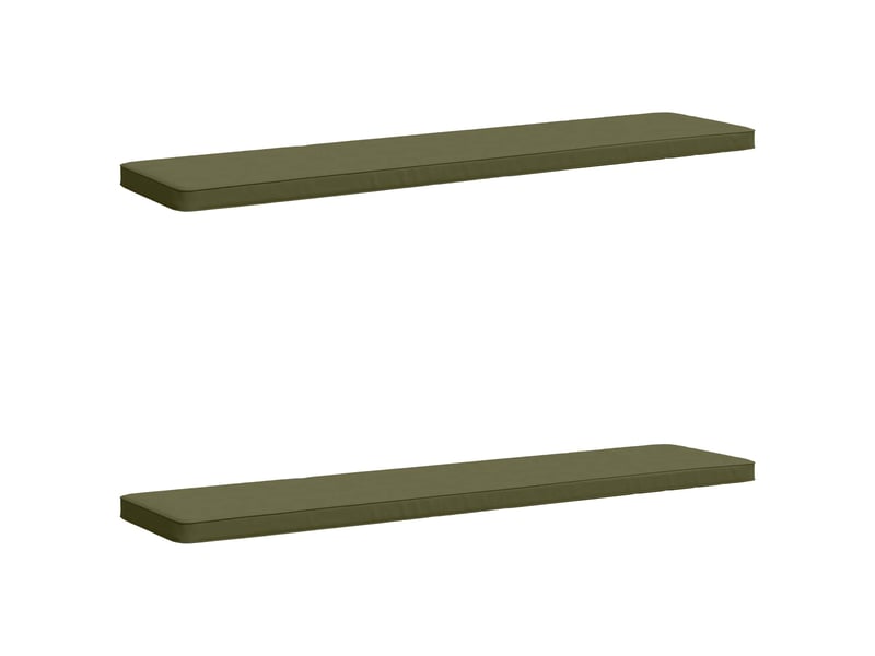  Lot de 2 coussins de banc, coussins d'assise vught 100 % polyester vert olive cf58230  - Conforama A