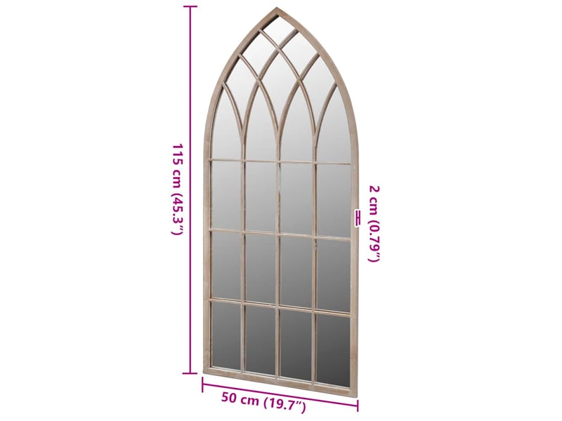  Miroir de jardin, miroir décoratif d'arche gotique 50x115 cm intérieurextérieur cf62702  - Conforama D