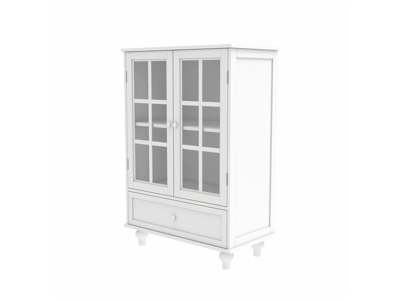  Buffet 71x38x93 cm portes vitrées mdf blanc  - Conforama A