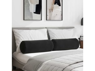 Lot de 2 coussins d'accent, coussins décoratifs, coussins lombaires noir ø 25 x 70 cm cf56747