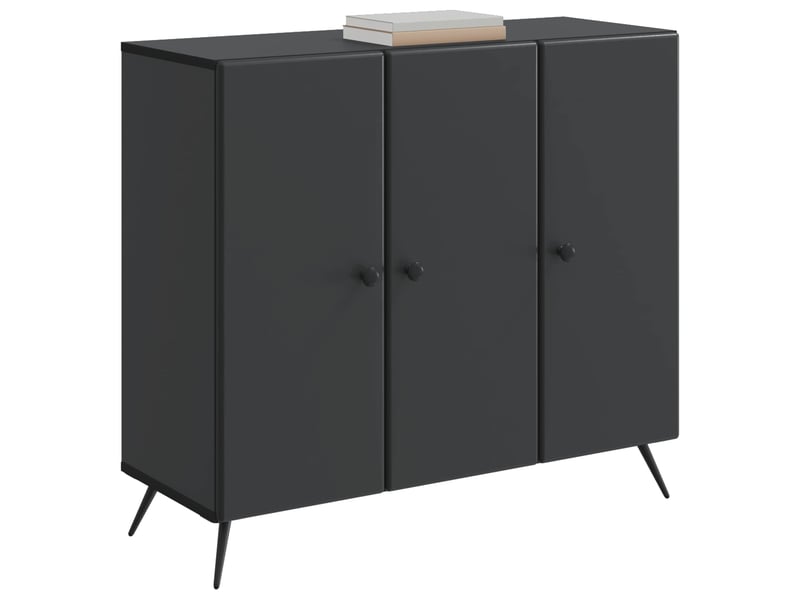  Buffet - bahut - meuble de rangement noir 89 x 34,5 x 80 cm bois d'ingénierie  - Conforama C