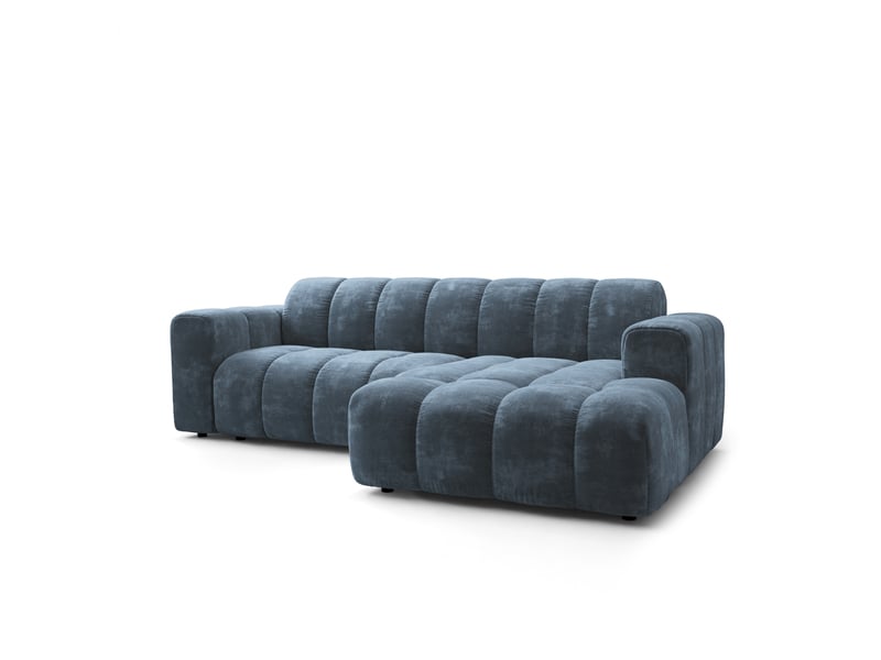 Canapé d'angle tisi, tissu chenille bleu - Conforama A