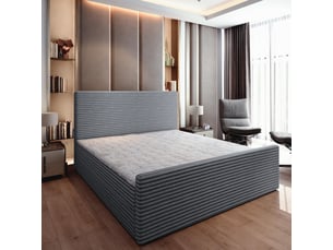 Lit avec rangement 180x200 cm <strong>MASSENO</strong> <strong></strong> coloris gris