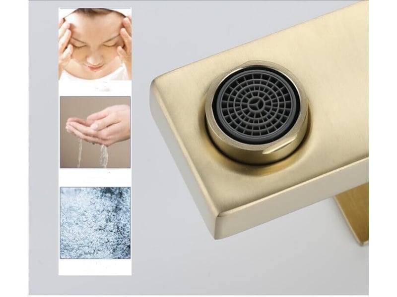 Robinet de lavabo de salle de bain, design moderne et créatif, robinet aérateur monotrou, en laiton, avec flexible - Conforama E