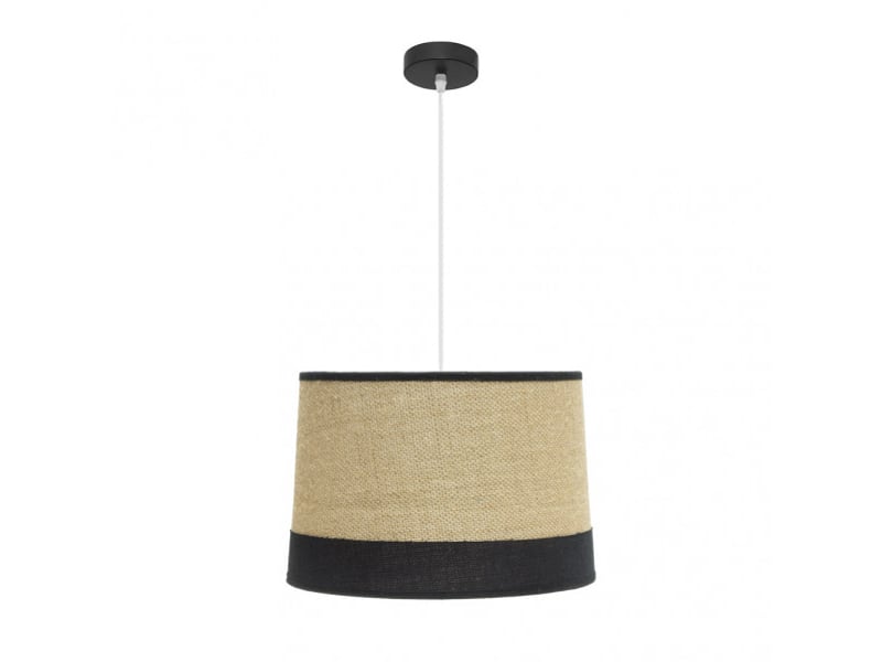  Suspension fabrilamp tietar jute noir 1 x e27 ø 40 cm 186694009 - Conforama A