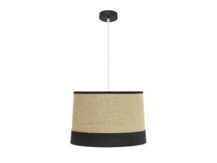 Suspension fabrilamp tietar jute noir 1 x e27 ø 40 cm