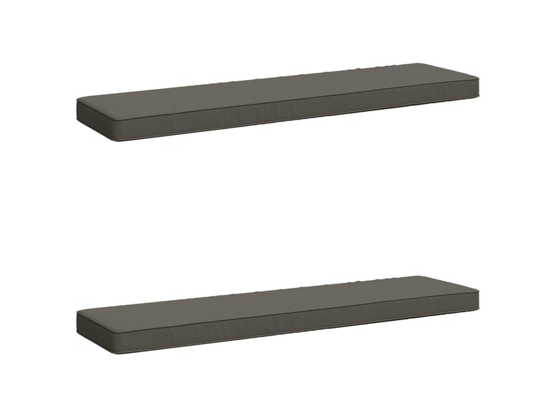 Lot de 2 coussins de banc, coussins d'assise vught 100 % polyester gris cf58466 - Conforama A