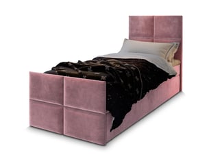 Lit avec rangement 90x200 cm <strong>MASSENO</strong>  <strong></strong> coloris rose