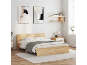 Lit 2 places 160x200 cm coloris marron