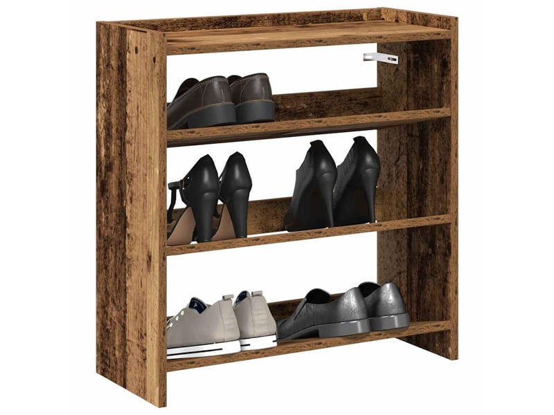  Meuble à chaussures, étagère à chaussures vieux bois 60x25x62 cm bois d'ingénierie  - Conforama B
