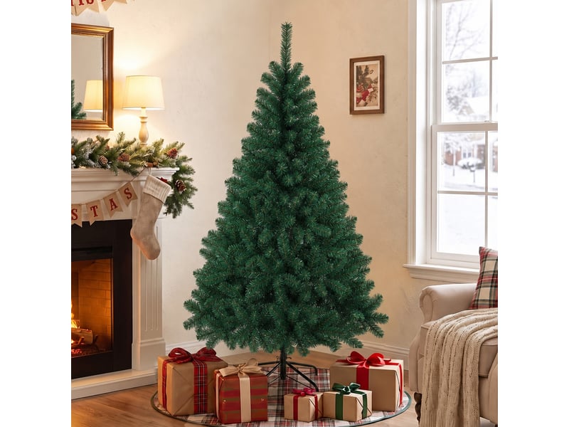  Sapin de noël artificiel 150 cm 420 pointes support pliable en acier  - Conforama C