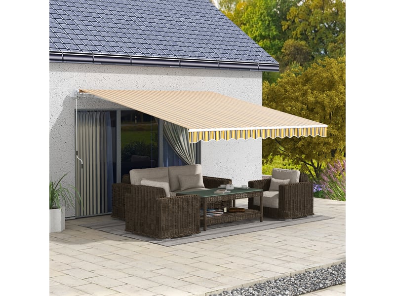  Store extérieur à manivelle, 350 x 250 cm, jaune  - Conforama C