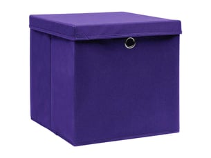 Boîtes de rangement avec couvercles 10 pcs 28x28x28 cm violet