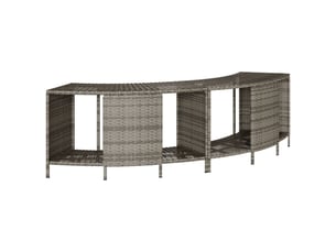 Lot de 2 étagères de rangement pour spa gris résine tressée cf42821
