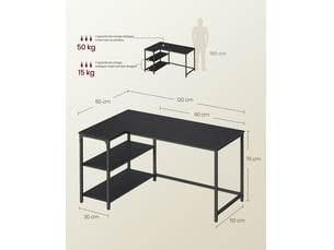 Bureau enfant HELLOSHOP 26 80 cm coloris noir
