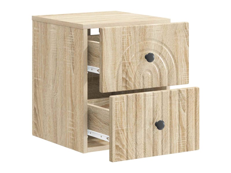  Table de chevet - cabinet de chevet - table de nuit mural chêne sonoma 33 x 34,5 x 40 cm  - Conforama C
