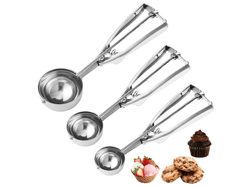  Lot de 3 cuillères à biscuits, 1 cuillère à soupe, 2 cuillères à soupe, 3 cuillères à soupe, accessoires cuisine pour la pâtisserie  - Conforama A