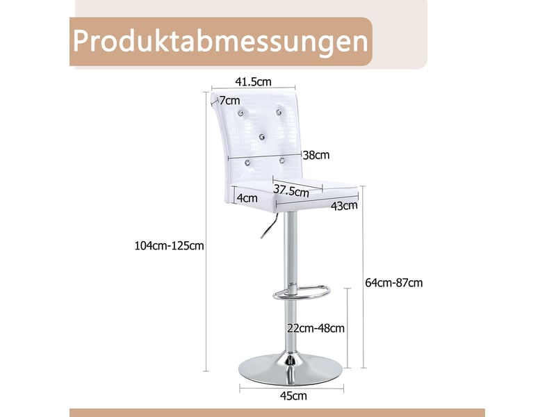  Chaise de salle à manger en cuir pvc effet crocodile avec assise rembourrée et détails cristal, blanc  - Conforama D