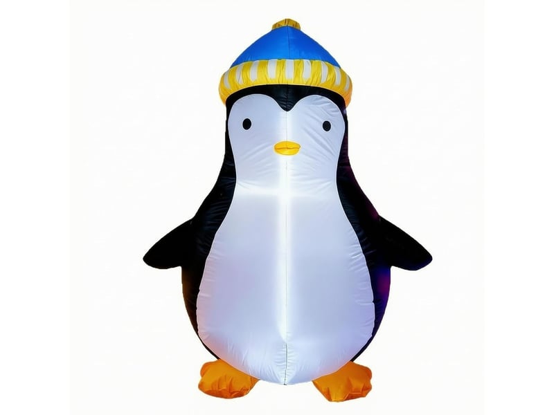  Pingouin gonflable de noël 1,5 m avec led, décoration lumineuse extérieure pour jardin, pelouse et terrasse  - Conforama A