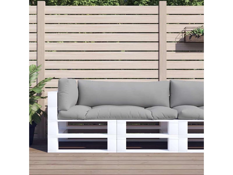  Lot de 3 coussins de palette, coussins de canapé gris tissu cf59676  - Conforama B