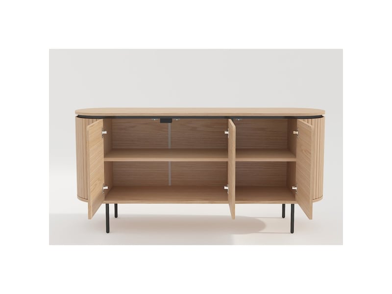 Buffet 160 cm 3 portes chêne clair et noir – collection sören - Conforama C