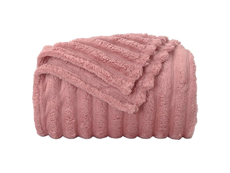 Plaid canapé rose 270x240 cm 1.38 kg polaire - Conforama D