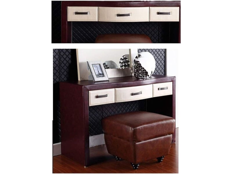 Lot de 8 poignées pour tiroir et armoire en métal‑cuir, accessoire de décoration de meuble - Conforama E