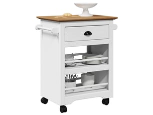 Desserte de cuisine, chariot de rangement bodo blanc et marron 67,5x45x80 cm
