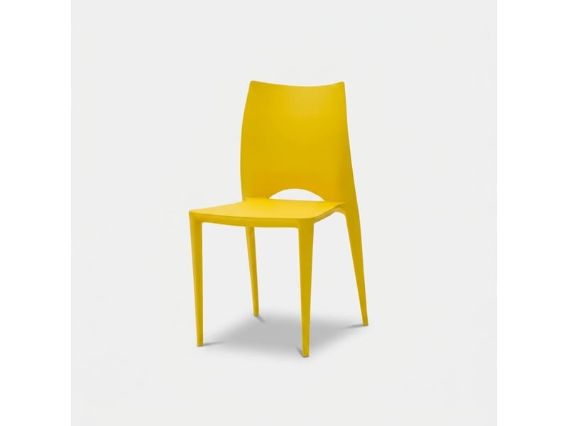 Lot de 4 chaises empilables en polypropylène lione - jaune - Conforama C