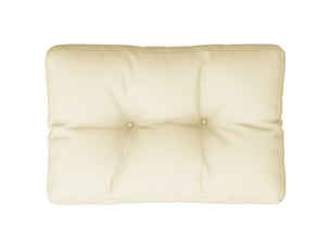 Coussin de palette, coussin de chaise, coussin de canapé crème 50x40x12 cm tissu cf55332