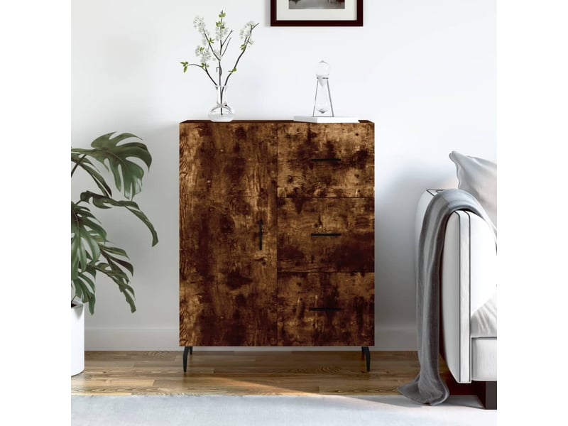  Buffet - bahut - meuble de rangement chêne fumé 69,5x34x90 cm bois d'ingénierie  - Conforama B