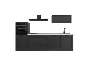 Vicco cuisine, anthracite campagneanthracite, 280cm plan de travail marbre
