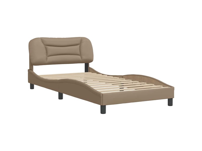  Lit simple- lit adulte -  cadre de lit sans matelas hvar cappuccino 100x200 cm similicuir  - Conforama B